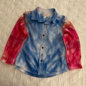 Tie dyed button down hand crafted Oxford